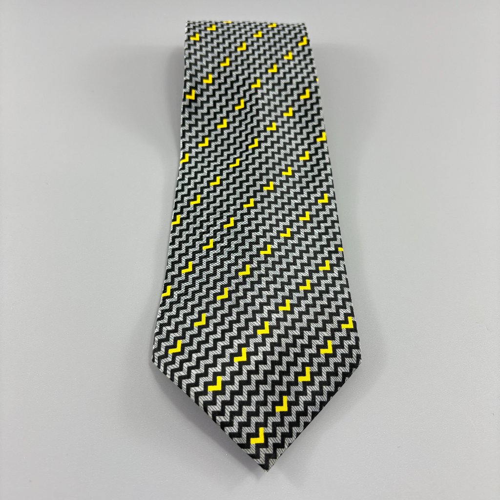 No Brand Grey  Yellow  Black Mens Tie 4 X 59